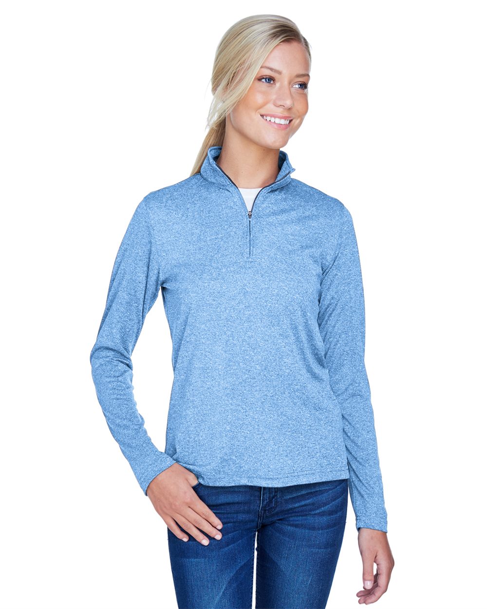 Women's Cool & Dry Heathered Performance Quarter-Zip Pullover - 8618W 10