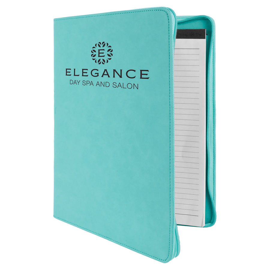 9 1/2" x 12" Zipable Leatherette Portfolio with Notepad 9