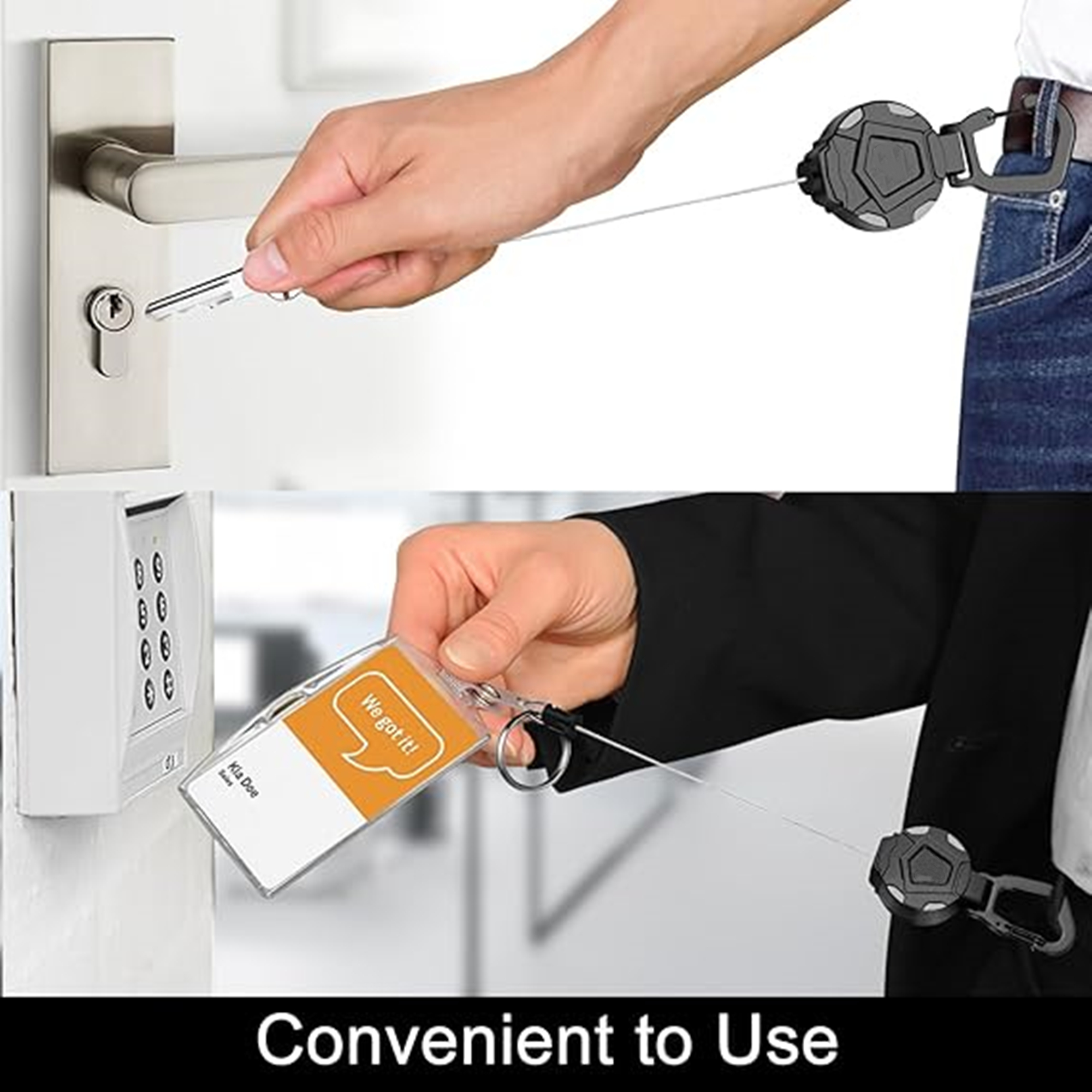 Retractable Badge Reel With Key Ring 3