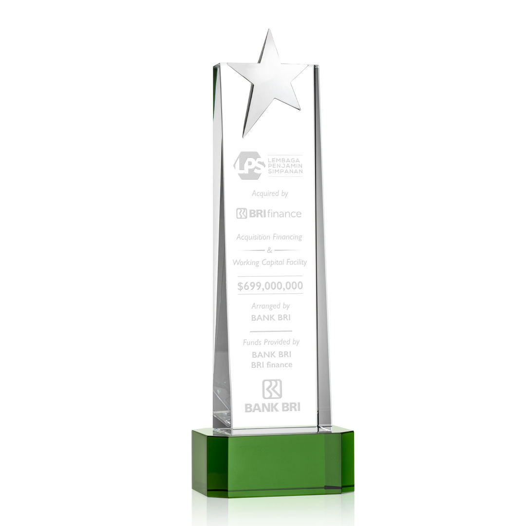 Fanshaw Silver Star Award on Base - Green 10