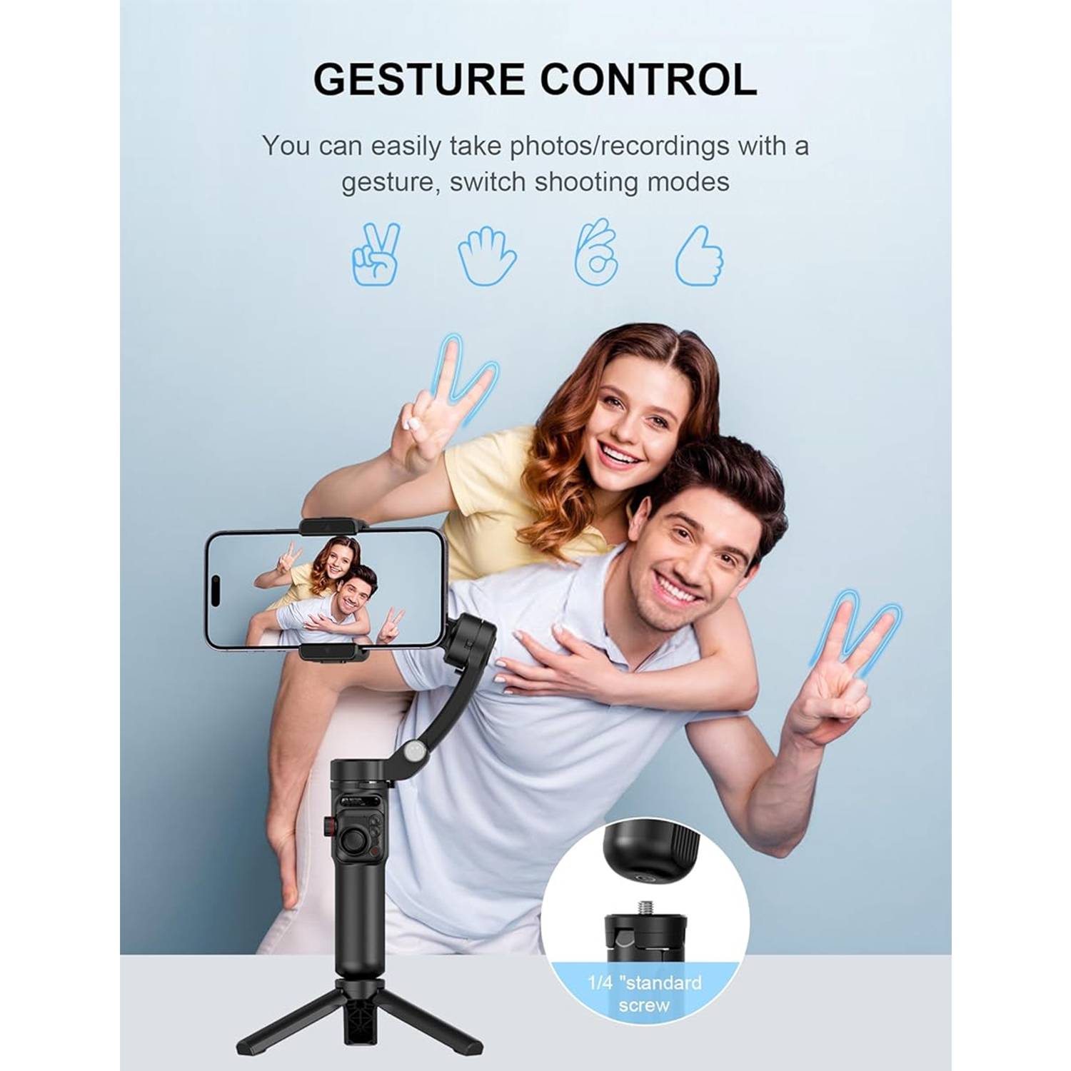 Phone Gimbal Stabilizer for Video Recording w/ Fill Light 6