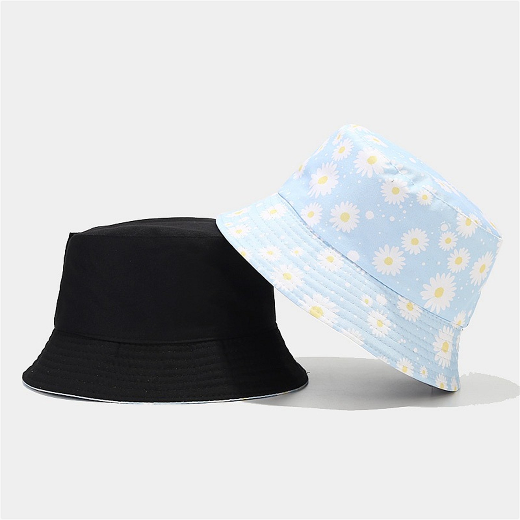 Reversible Cotton Small Flower Pattern Bucket Hat 9