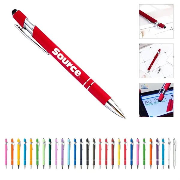 Soft Touch Ballpoint Pen With Stylus Tip