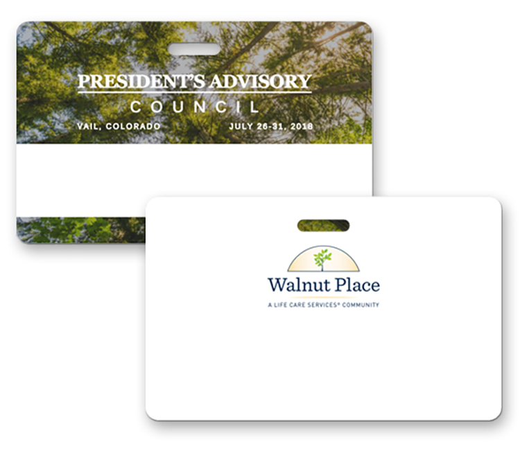 The Atlas full color name badge 2 1/8"x3 3/8" 2