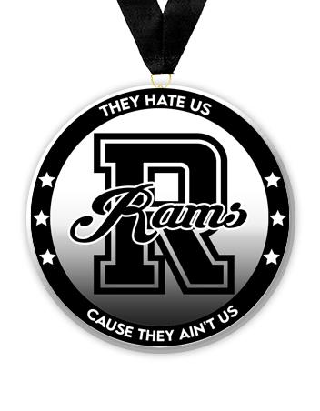 Acrylic Circle Medallions: Rams 3" Size, .25" 2