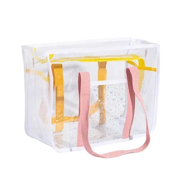 Clear PVC Zipper Beach Tote Bag - Large Capacity 4