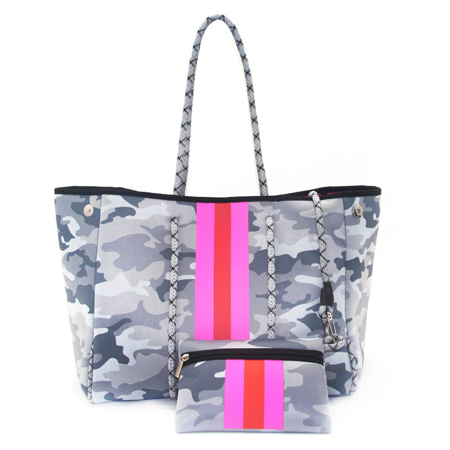 Women's Neoprene Tote Bag w/ Pocket for Beach Travel 10