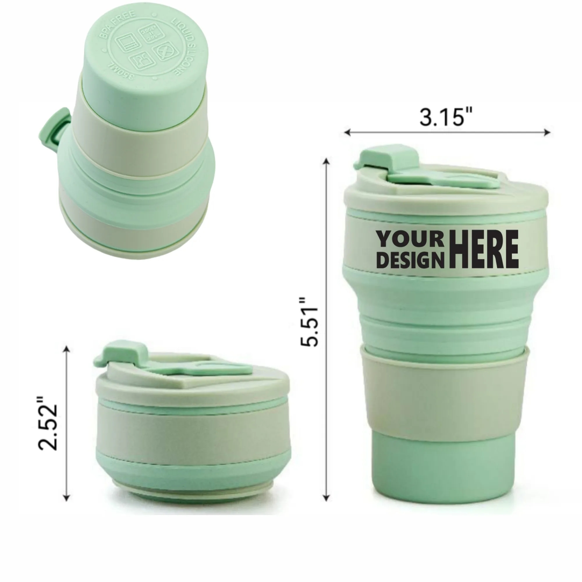 Portable Silicone Folding Cup, Travel Collapsible Mug 3