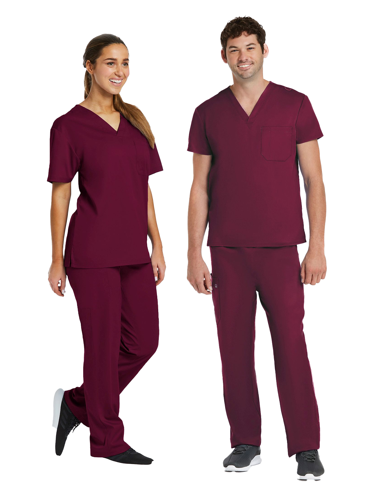 Maevn - Matrix - Unisex One-Pocket V-Neck and Two-Pocket Drawstring Cargo Scrub Set