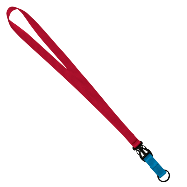 3/4" Multi color (Top and bottom) Nylon Lanyard with Plastic Slide Buckle R 70