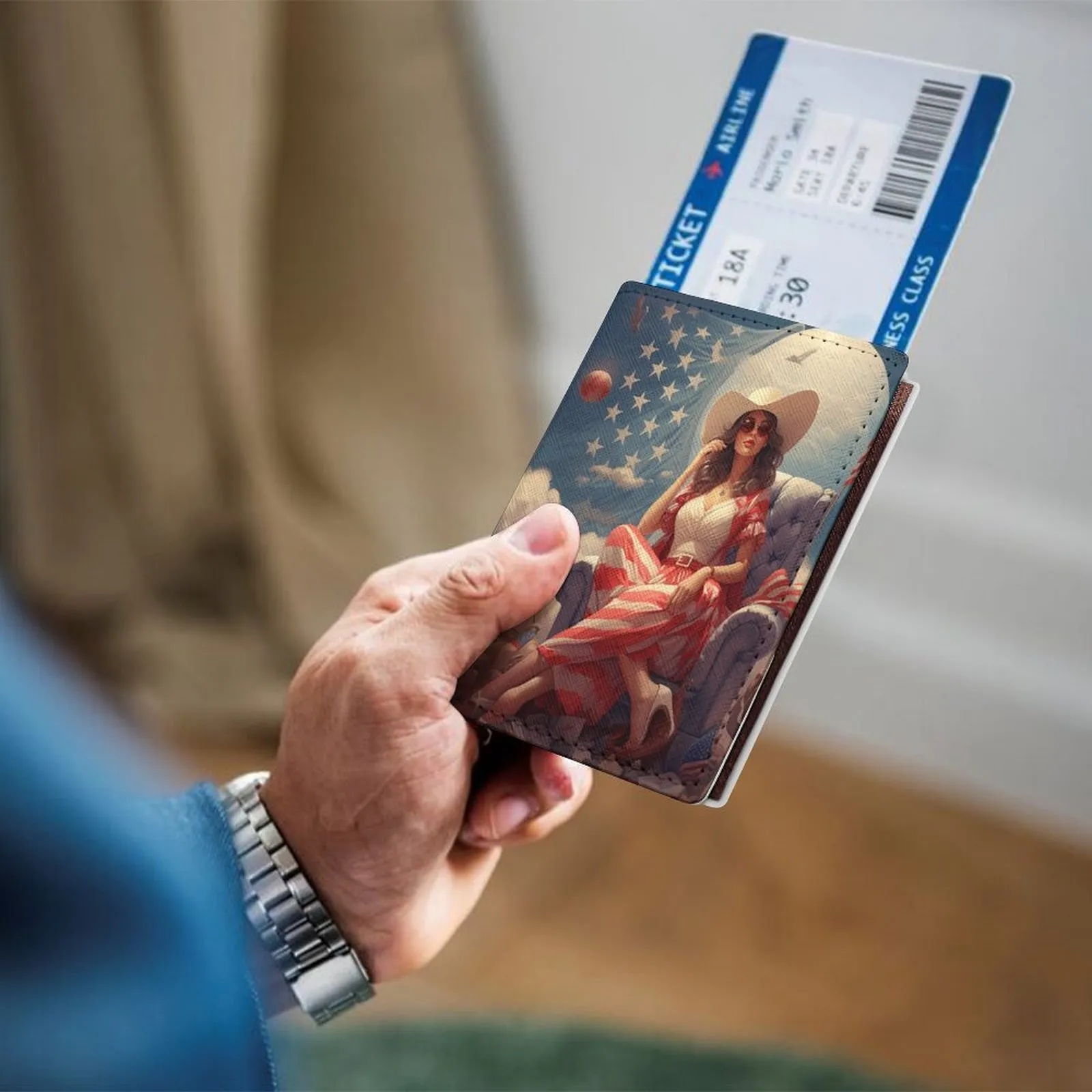 Luxury RFID Passport Holder Personalized for Frequent Flyers and Business Travel 2