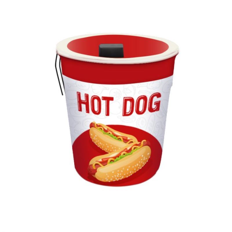 Hot Dog Pre Printed advertising bin Fab-Can™ White 2