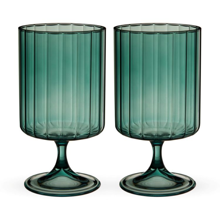 Twine Living® Malachite Stemmed Optic Tumbler, set of 2 6