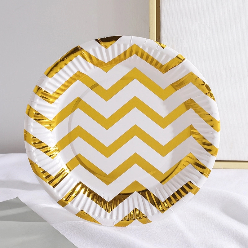 Custom 7" Disposable Party Picnic Salad Dessert Paper Plate 8
