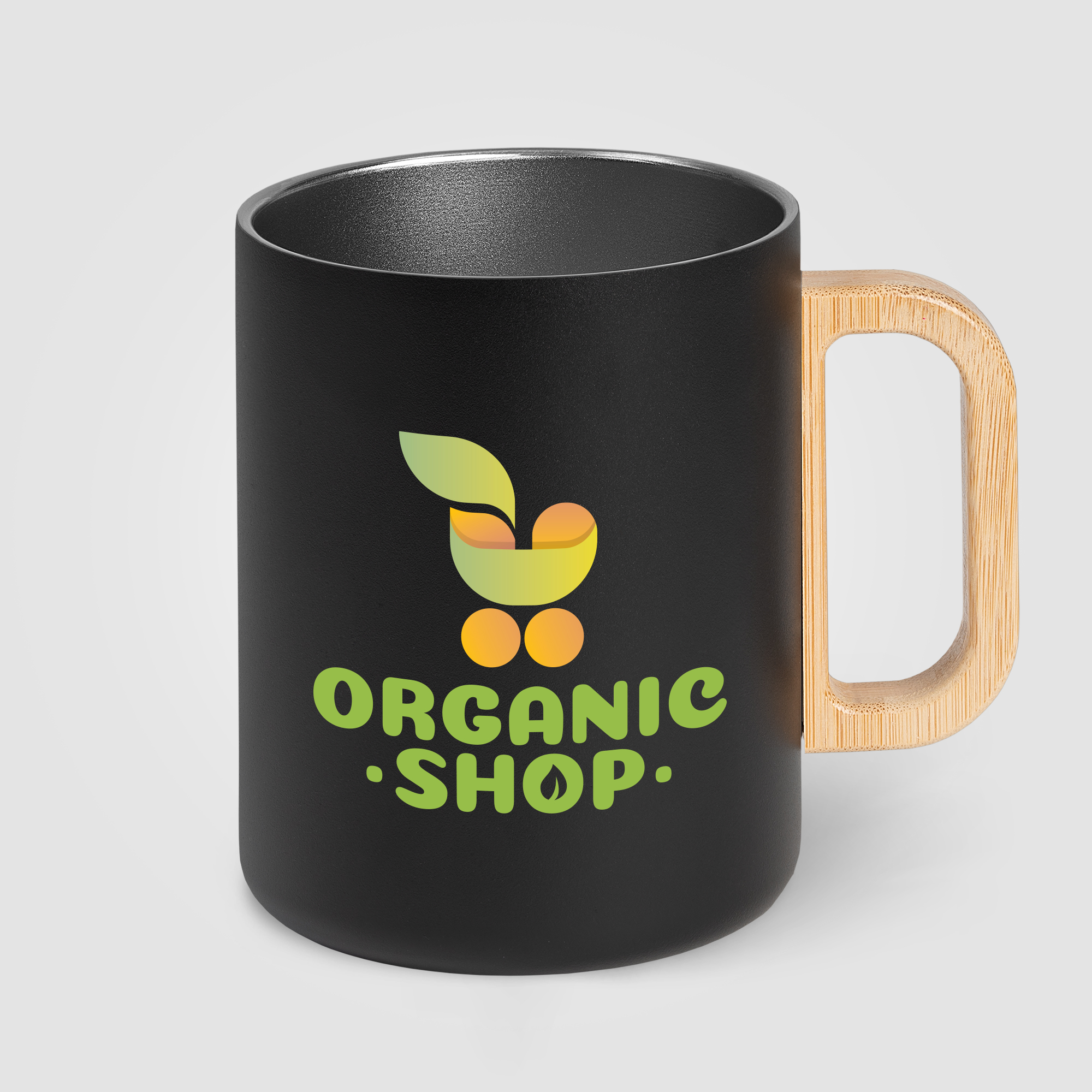 Vancouver - 18 oz. Stainless Steel Double Wall Mug with Bamboo Handle 7