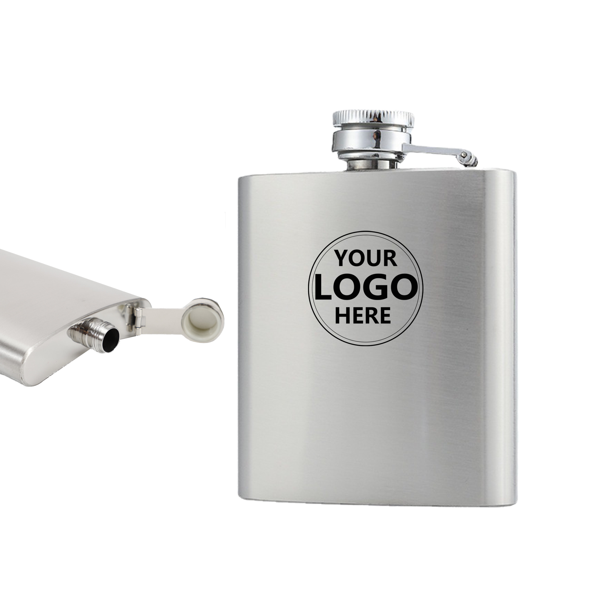 8oz Stainless Steel Flask, custom water bottle with logo imprint 1