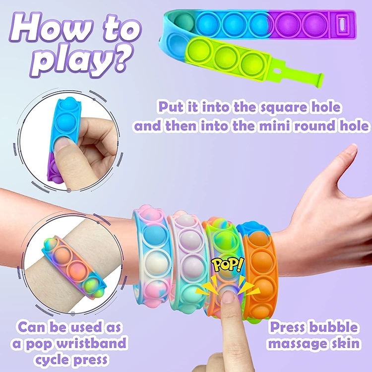 Multicolor Push Pop Bubble Wristband Fidget Toy 11