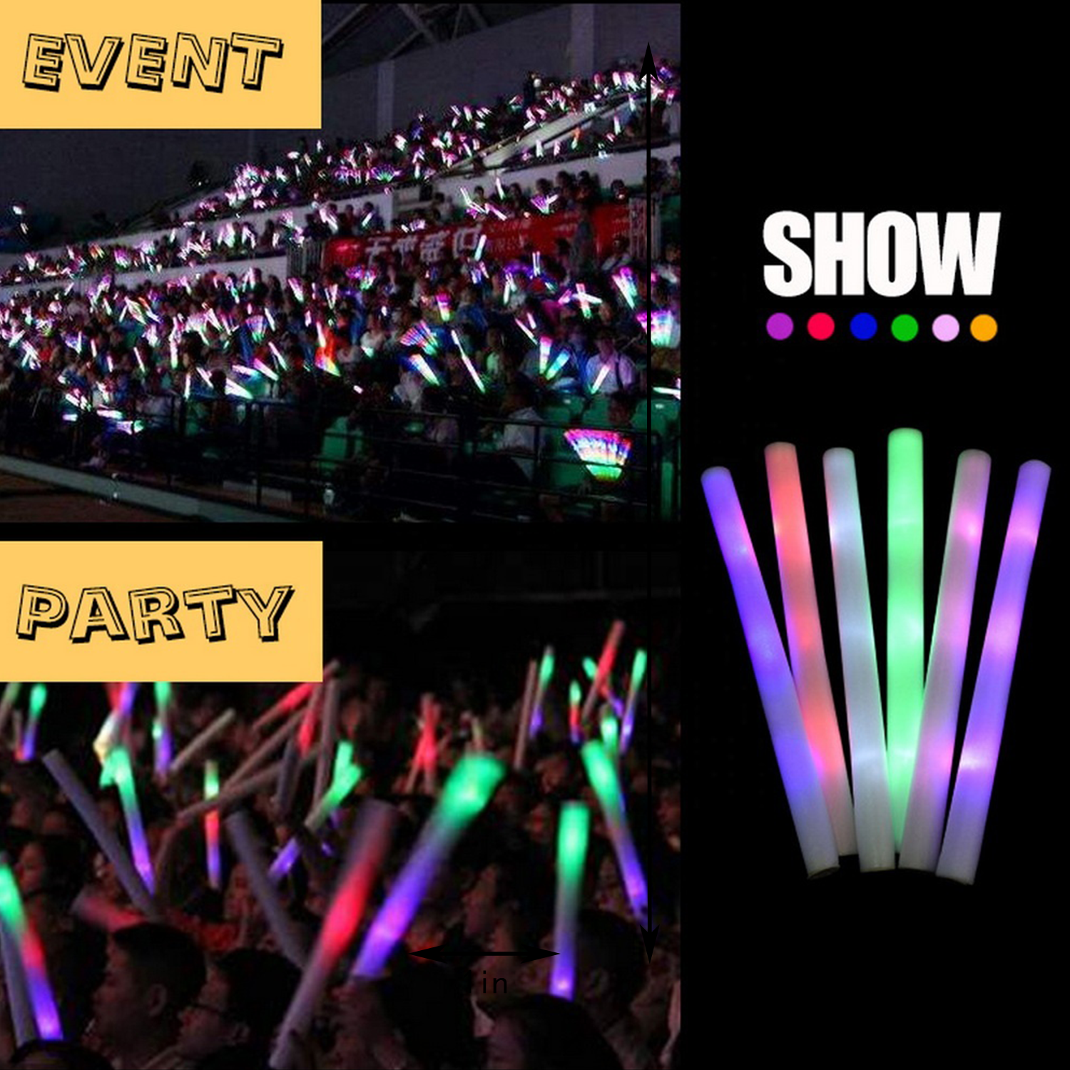 Custom Logo Multi-Mode LED Glow Stick for Concerts Parties 10