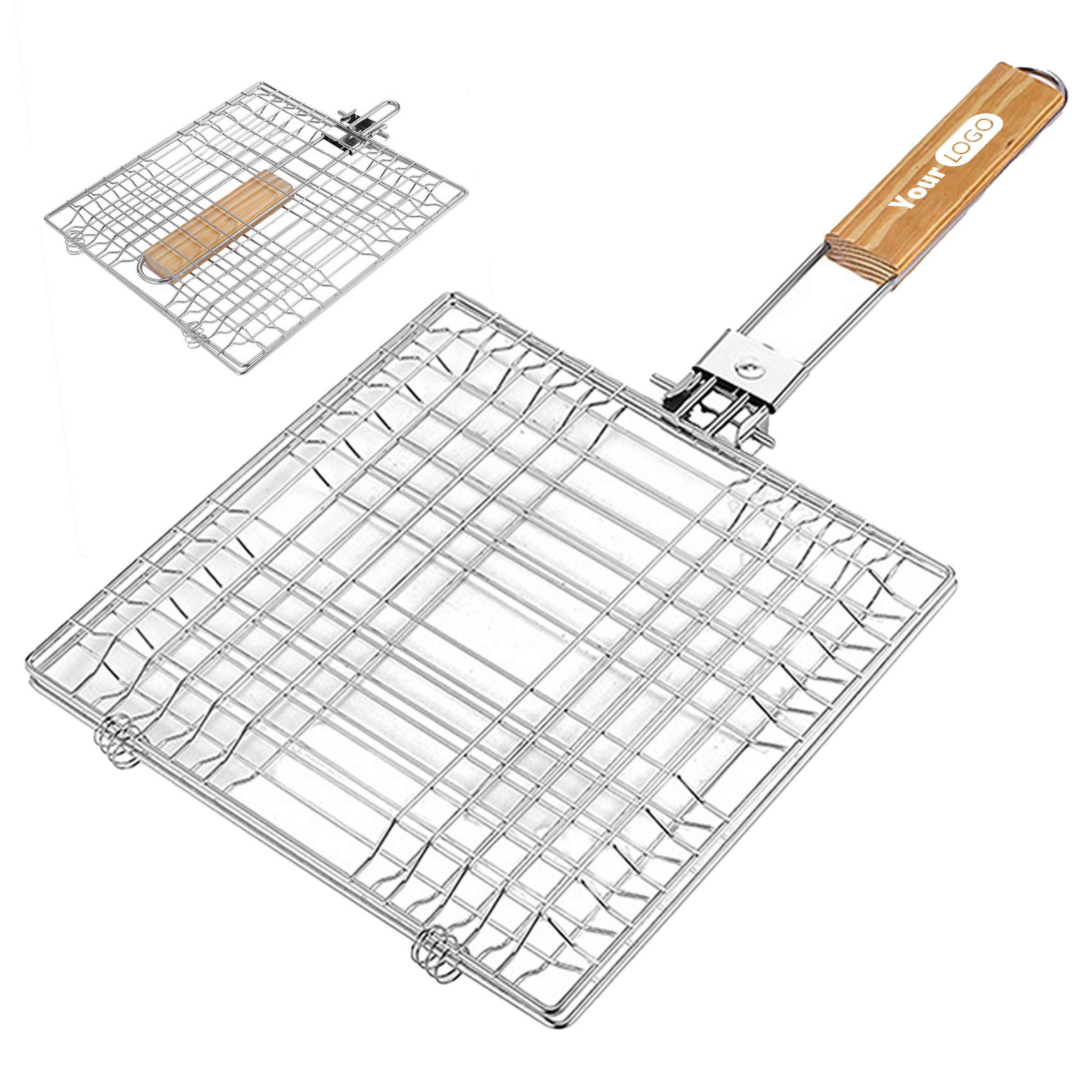Stainless Steel Grilling Basket With Wooden Handle 3