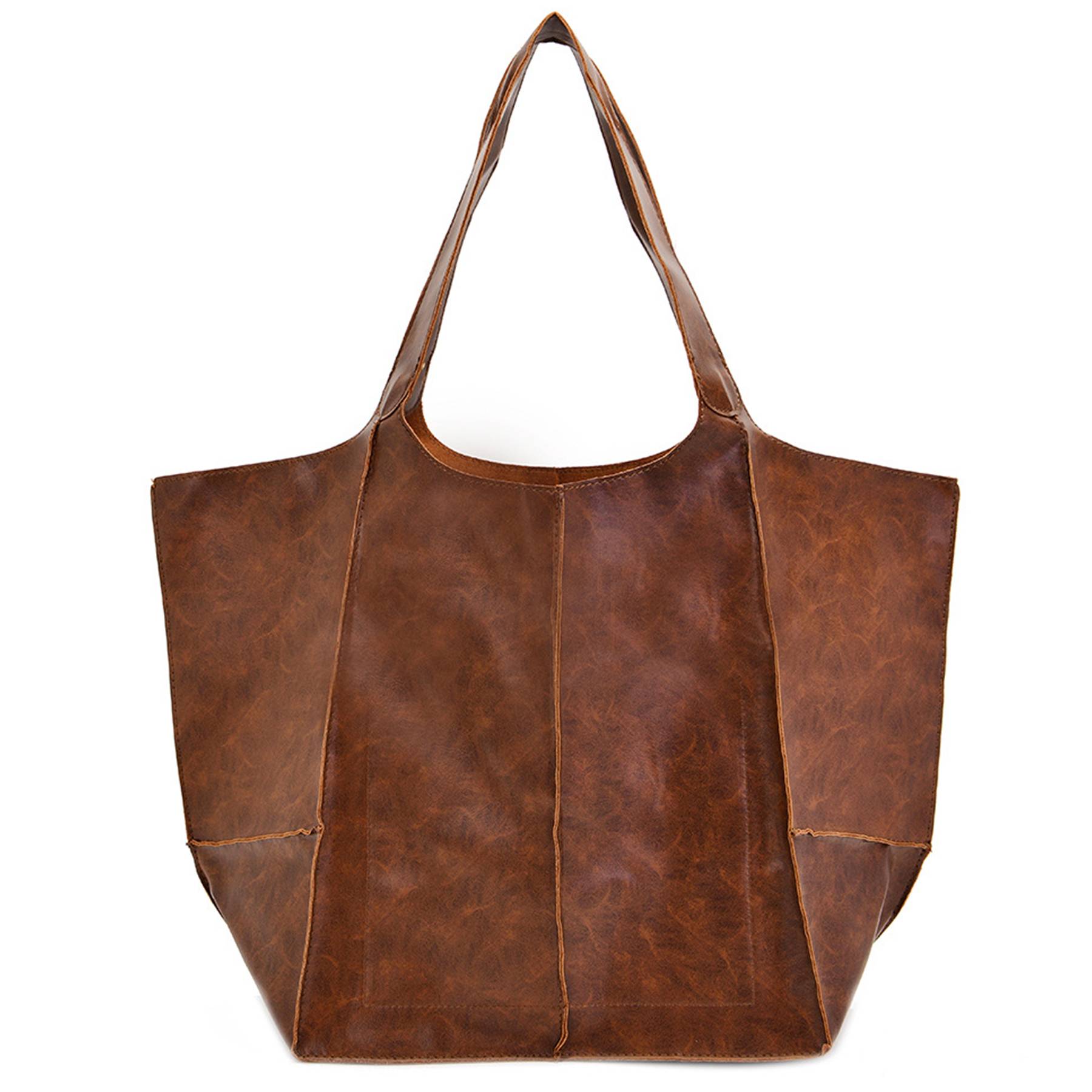 PU Large capacity wax peel ancient oil tote bag 6