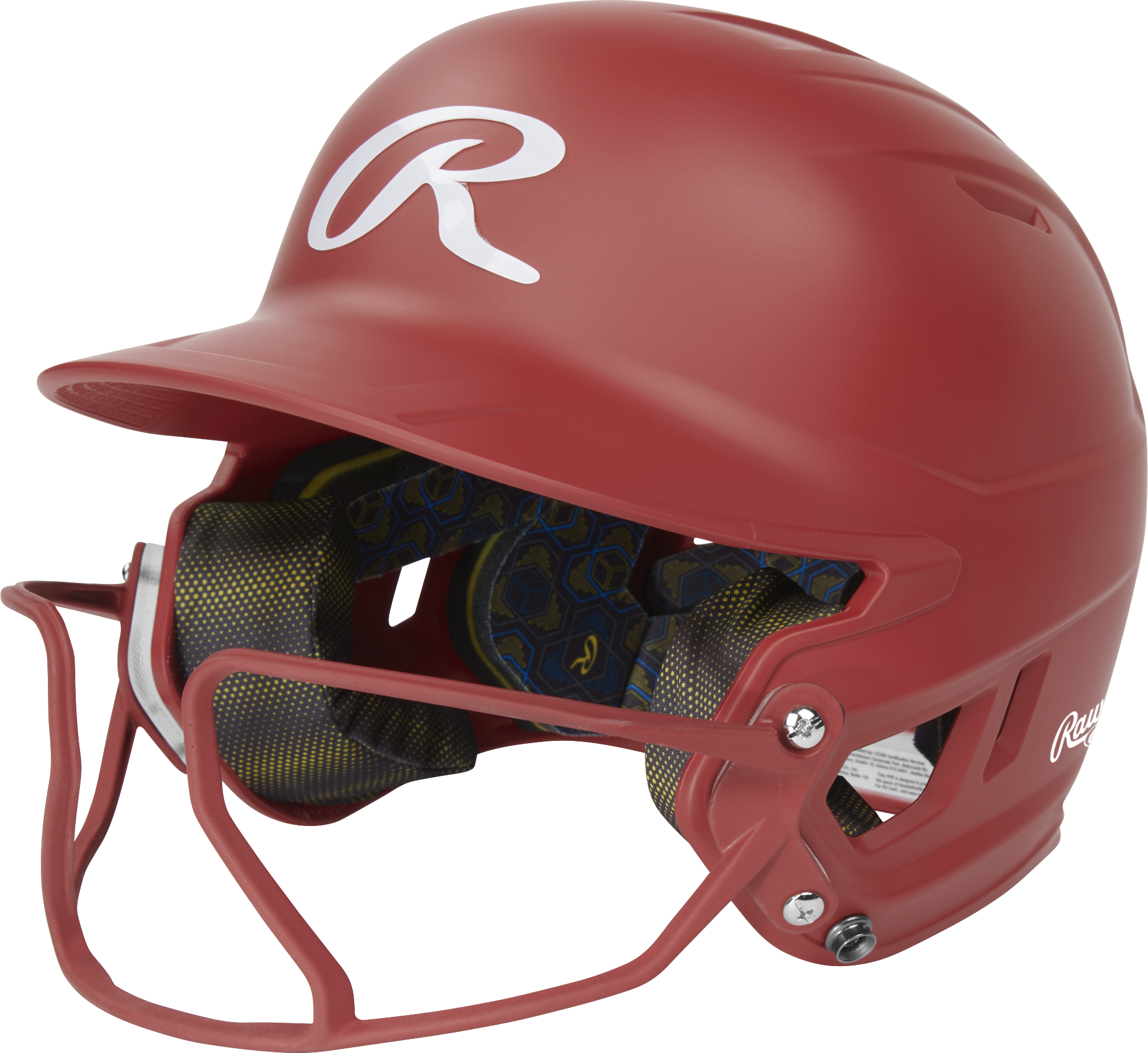 Rawlings Mach Hi-Viz 1-Tone Matte Batting Helmet with Attached Face Guard | Senior 5