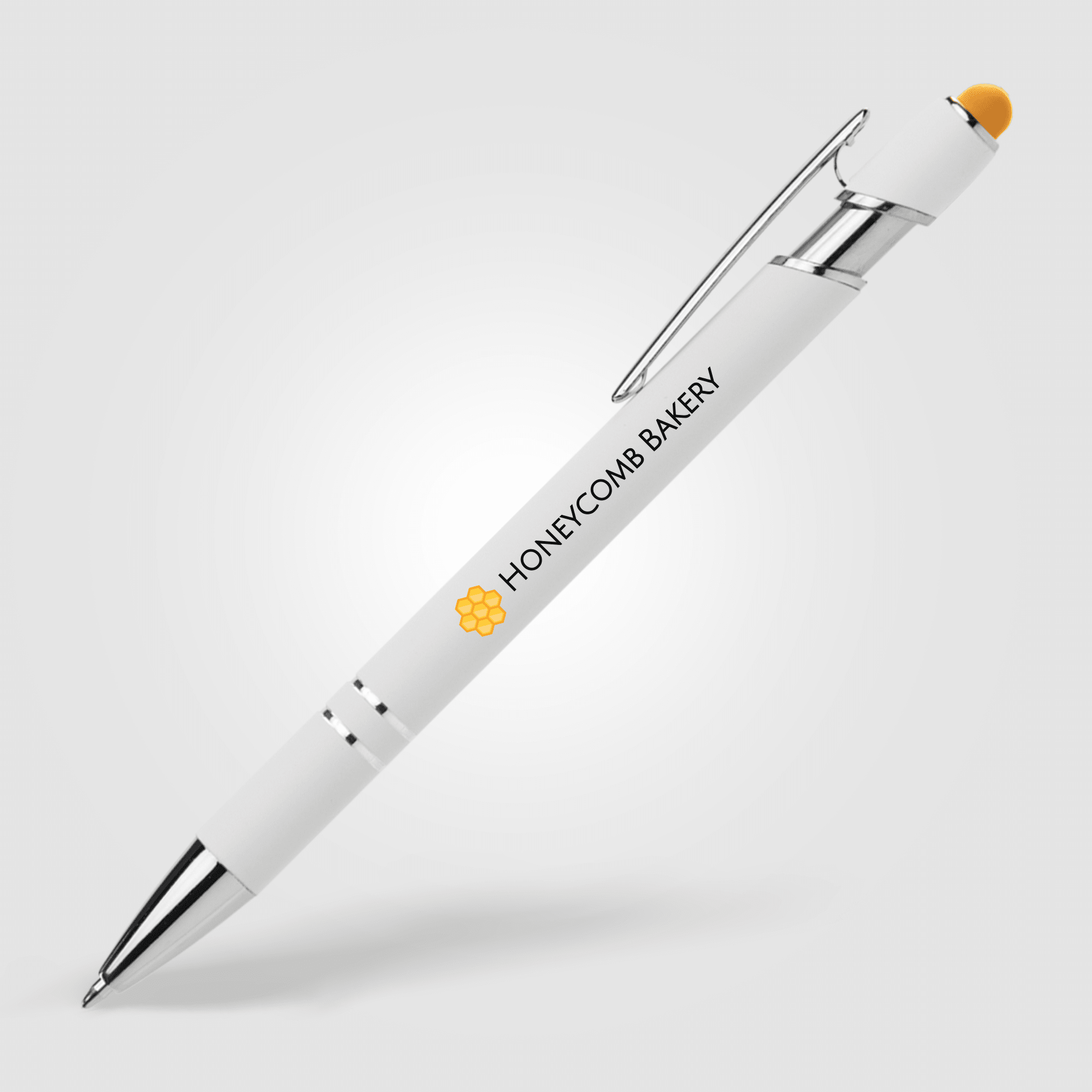 Ellipse Softy White Barrel Metal Pen w/ Stylus 32