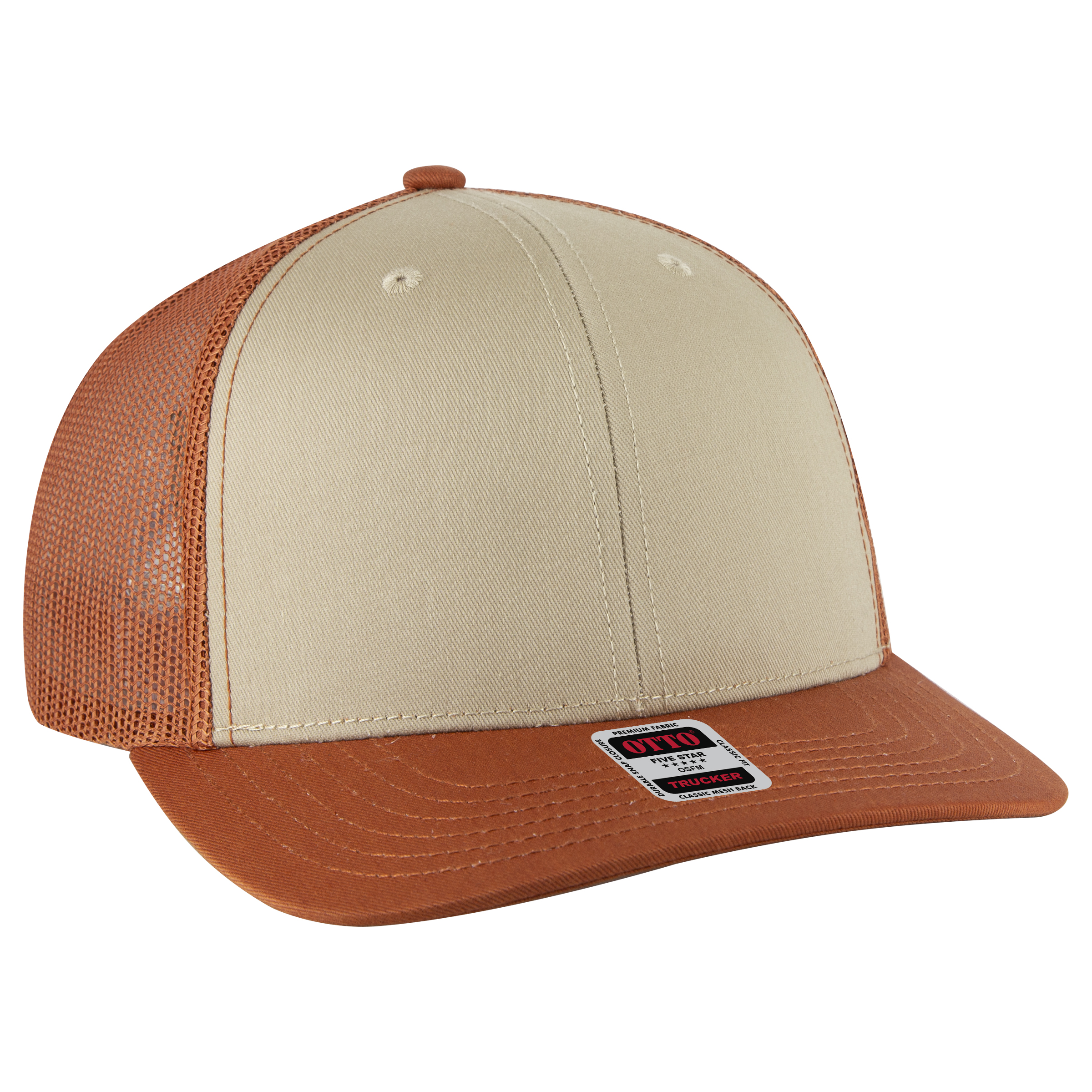 OTTO CAP® 6 Panel Mid Profile Mesh Back Trucker Hat 112