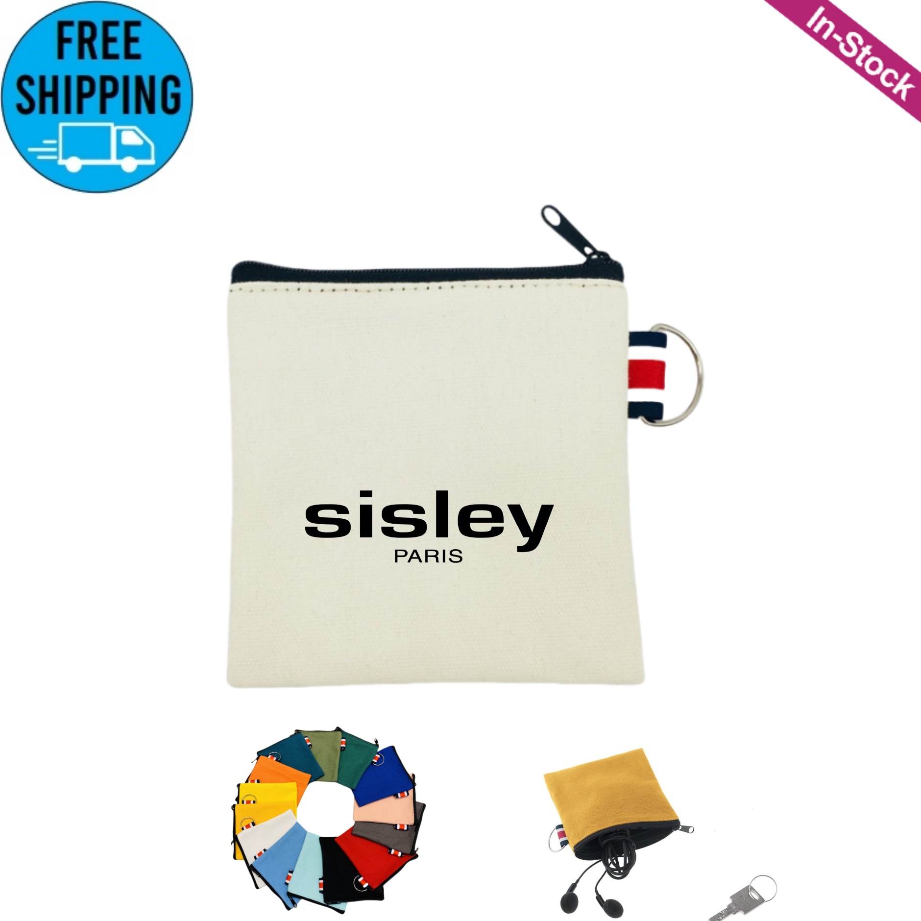 Canvas Coin Purse Square DIY Zipper Pouch 2
