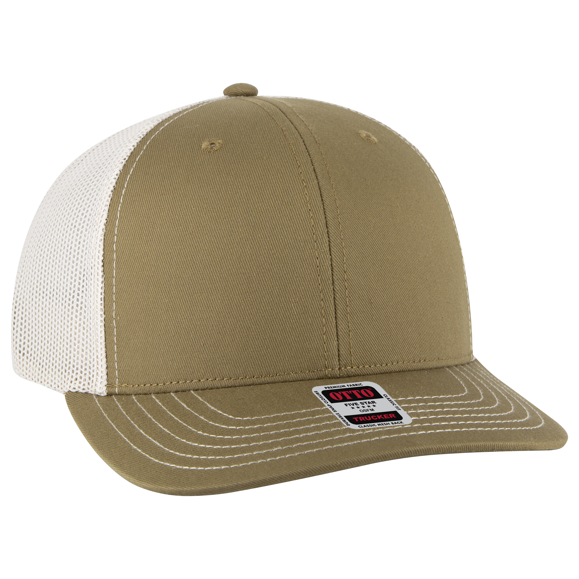 OTTO CAP® 6 Panel Mid Profile Mesh Back Trucker Hat 21