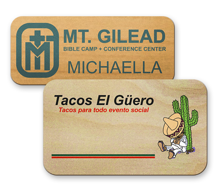 Wood Name Badge 3-6 sq in 2