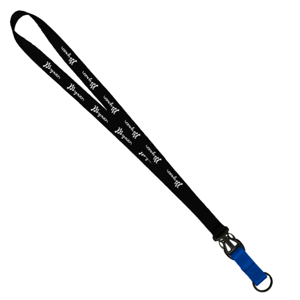 3/4" Multi color (Top and bottom) Nylon Lanyard with Plastic Slide Buckle R