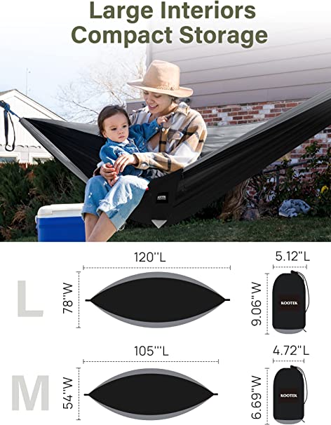 Hammock Double & Single Portable Hammocks/2 Tree Straps 9