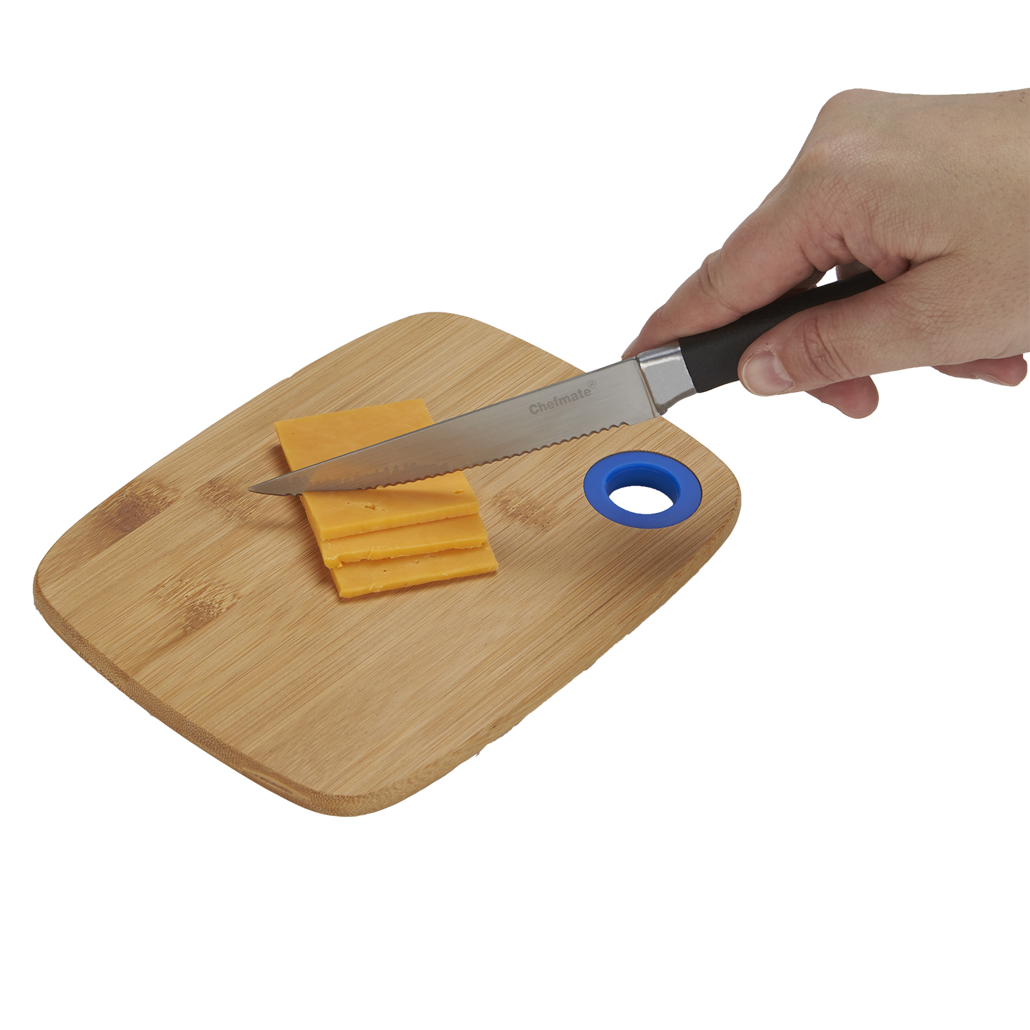 Bamboo Cutting Board with Silicone Ring 10