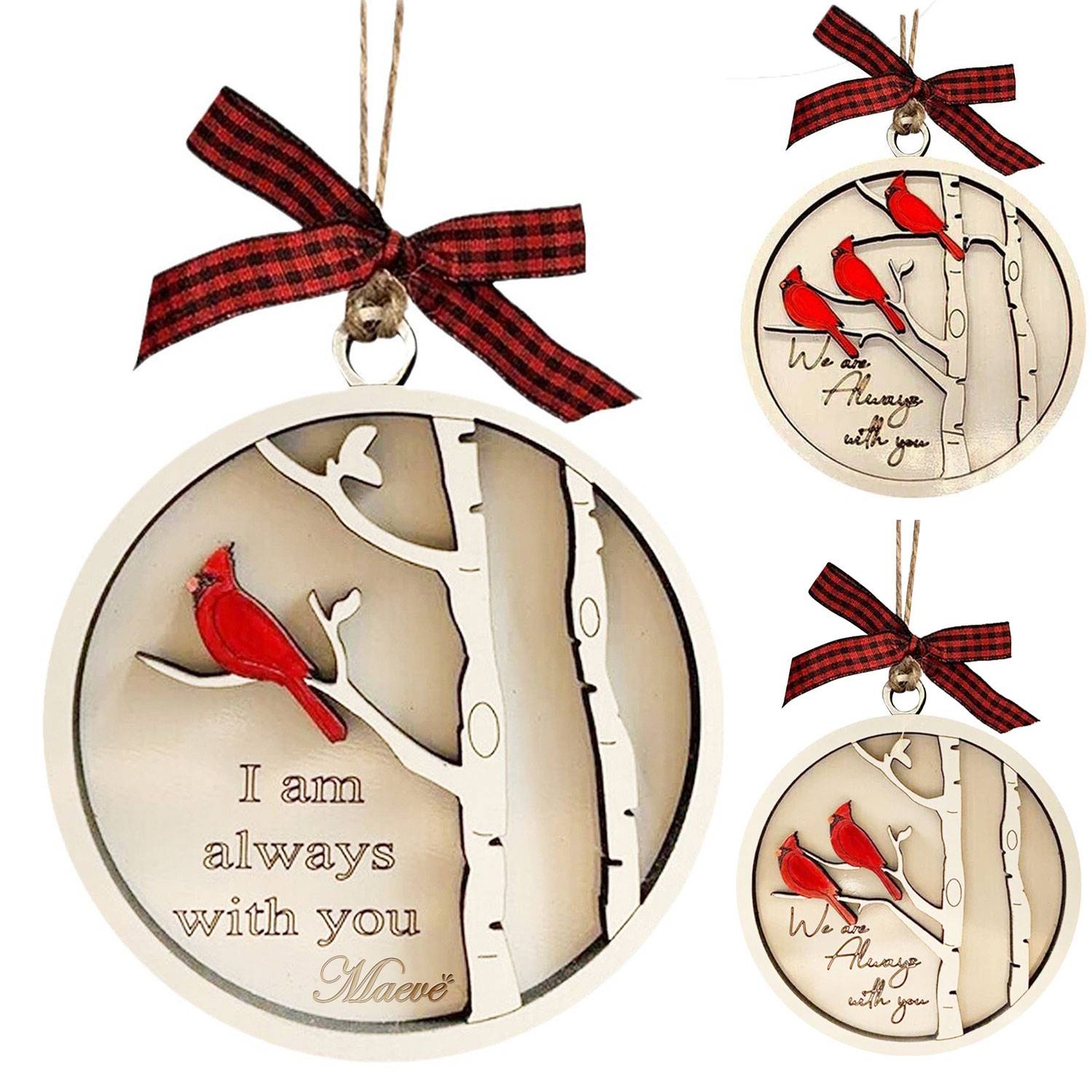Christmas Tree Cardinal Memorial Ornament 2