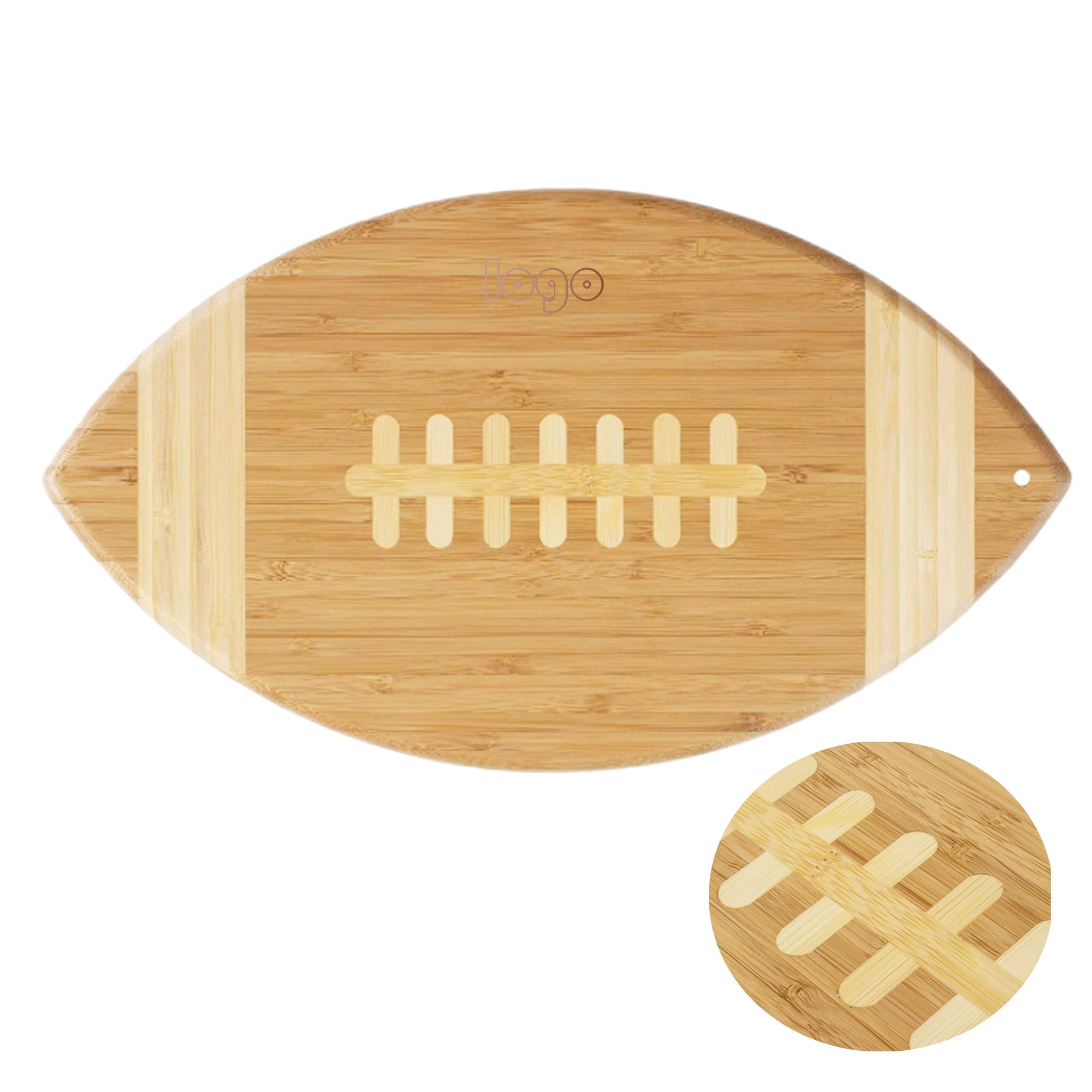 Football Shaped Bamboo Chopping Board (direct import) 2