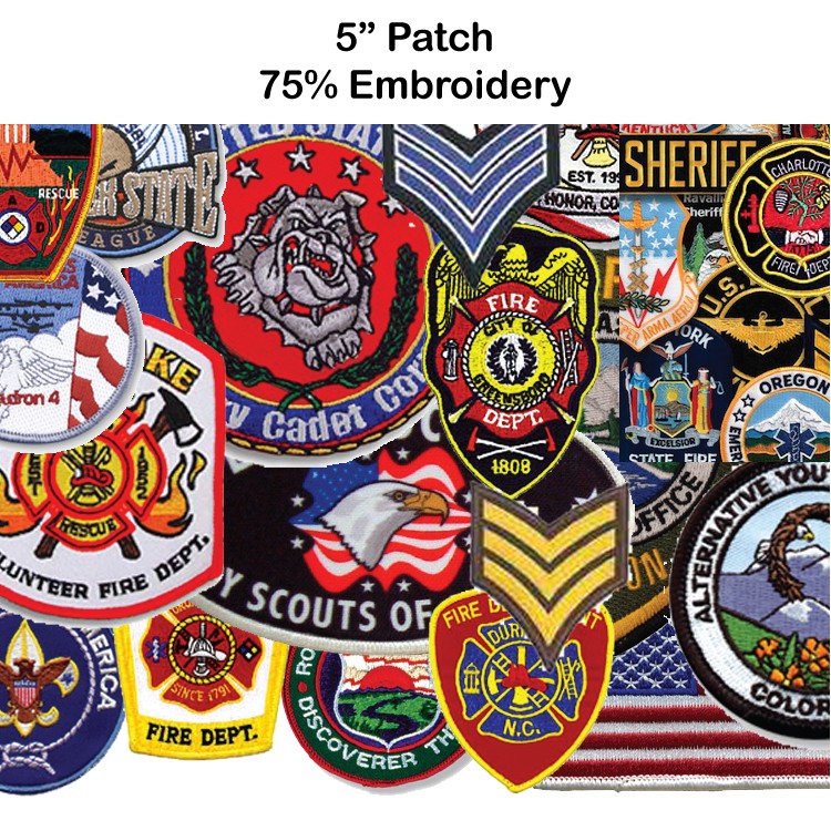 5" Embroidered Patch - 75% Embroidery 1