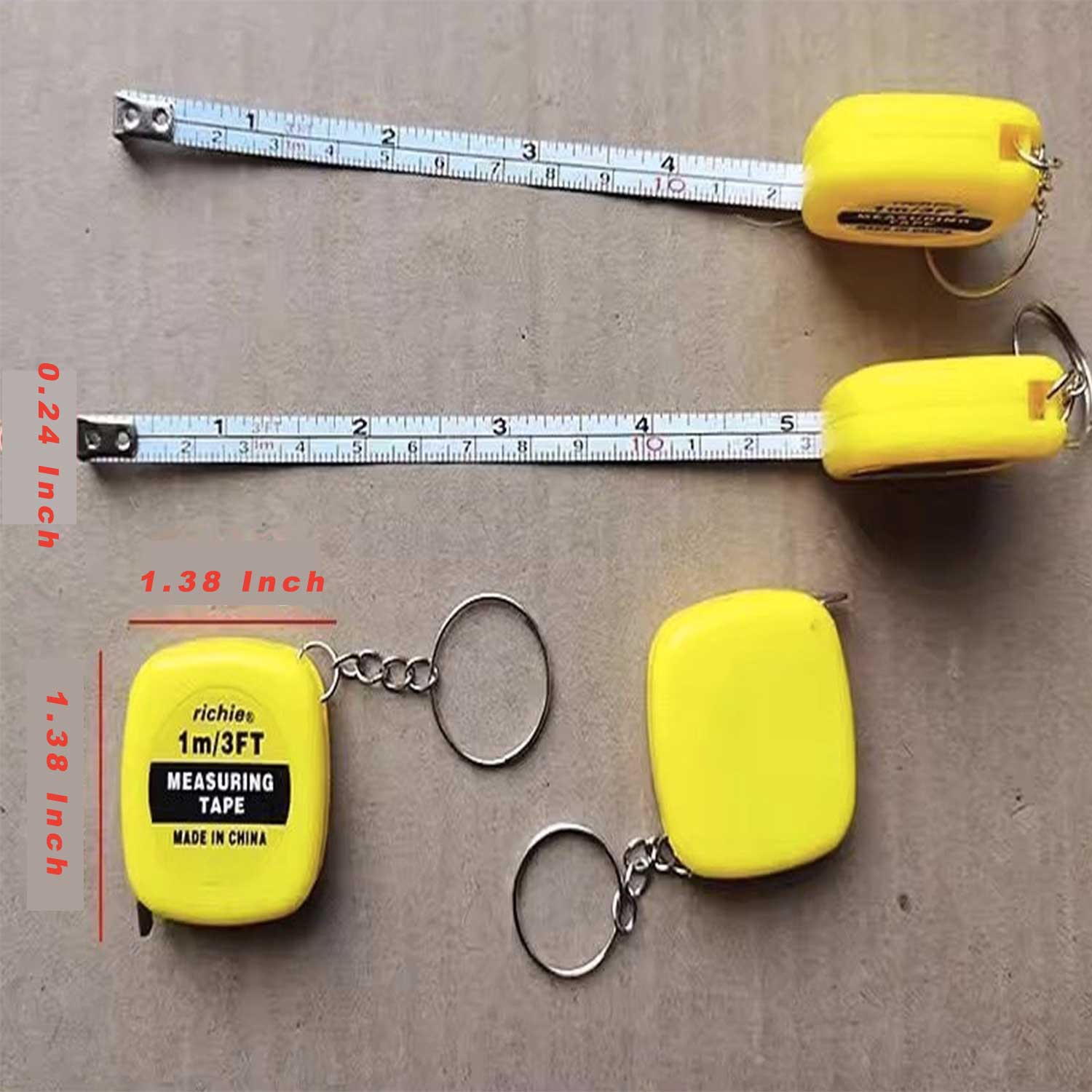Mini Auto Retractable 1M Tape Measure Keychain Ruler Gift 9
