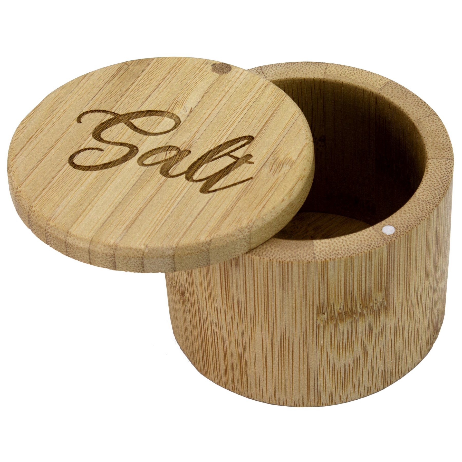 Round Bamboo Salt Box 1