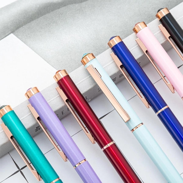 Diamond Top Slim Twist Metal Ballpoint Pen 8