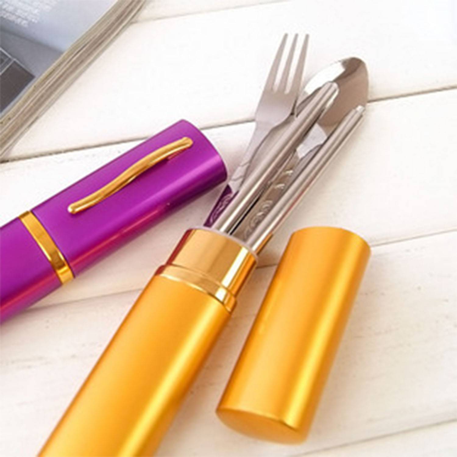 3 in 1 Stainless Steel Chopsticks Fork Spoon Cutlery Set 5