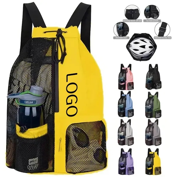 Breathable Quick-Dry Mesh Drawstring Backpack 9