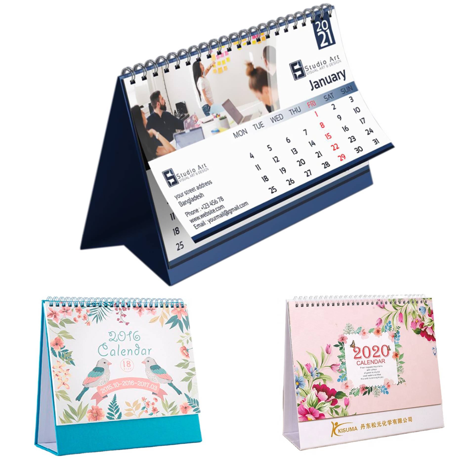 Flip Over Paper Printing Table Desk Calendar 2
