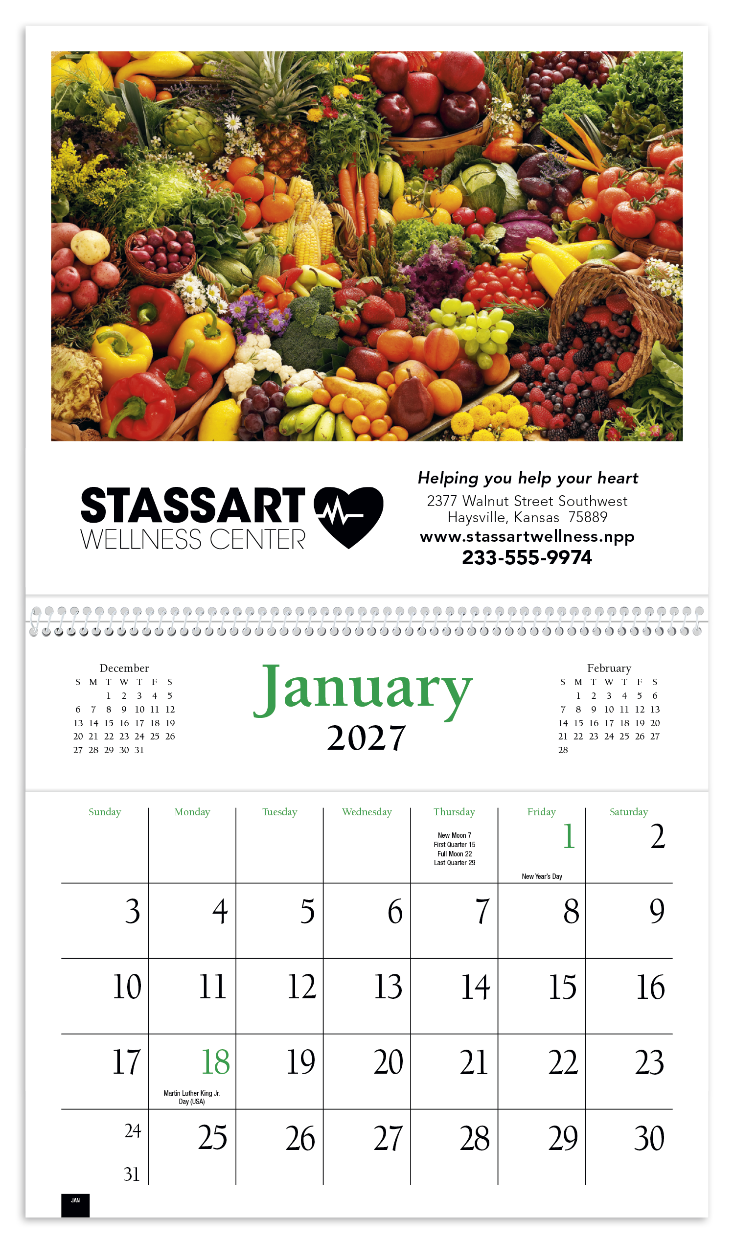 HotLine® Products Pocket Cookbook Calendar 70