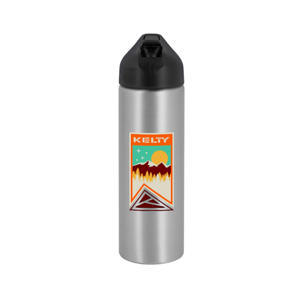 EasyFlow Recycled Aluminum Bottle w Straw Lid, custom water bottle with logo imprint 234