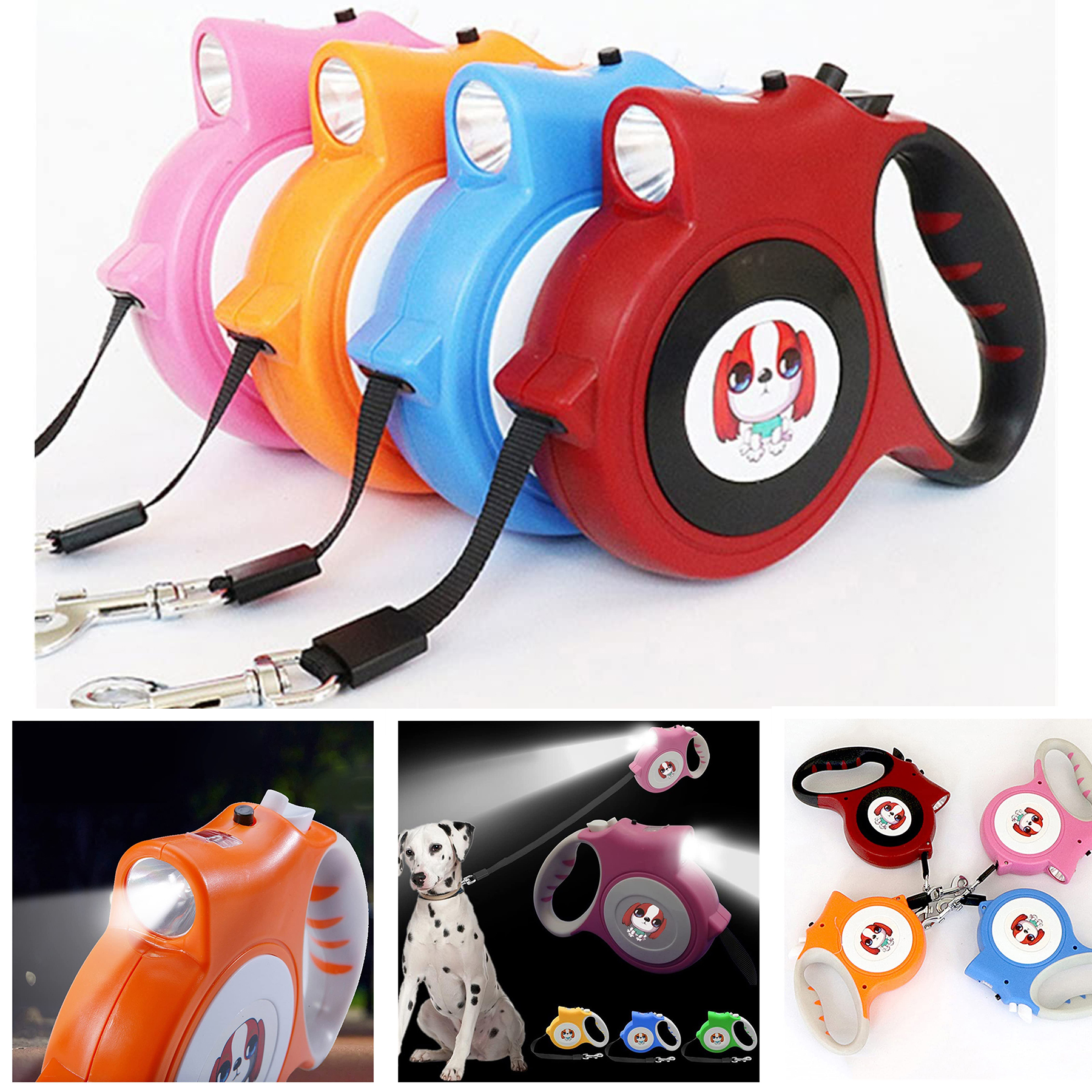Retractable Pet Automatic Traction Rope with Light 2