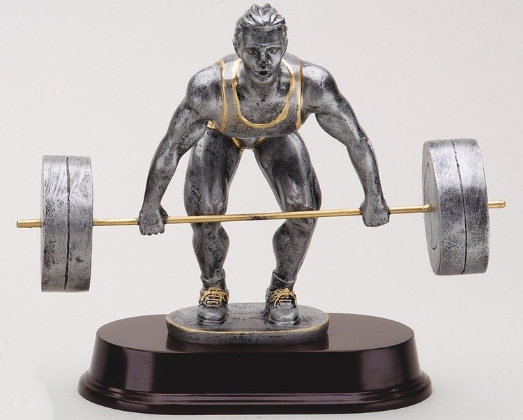 8 1/2" Tall Dead Lift Male Weightlifting Figure Award