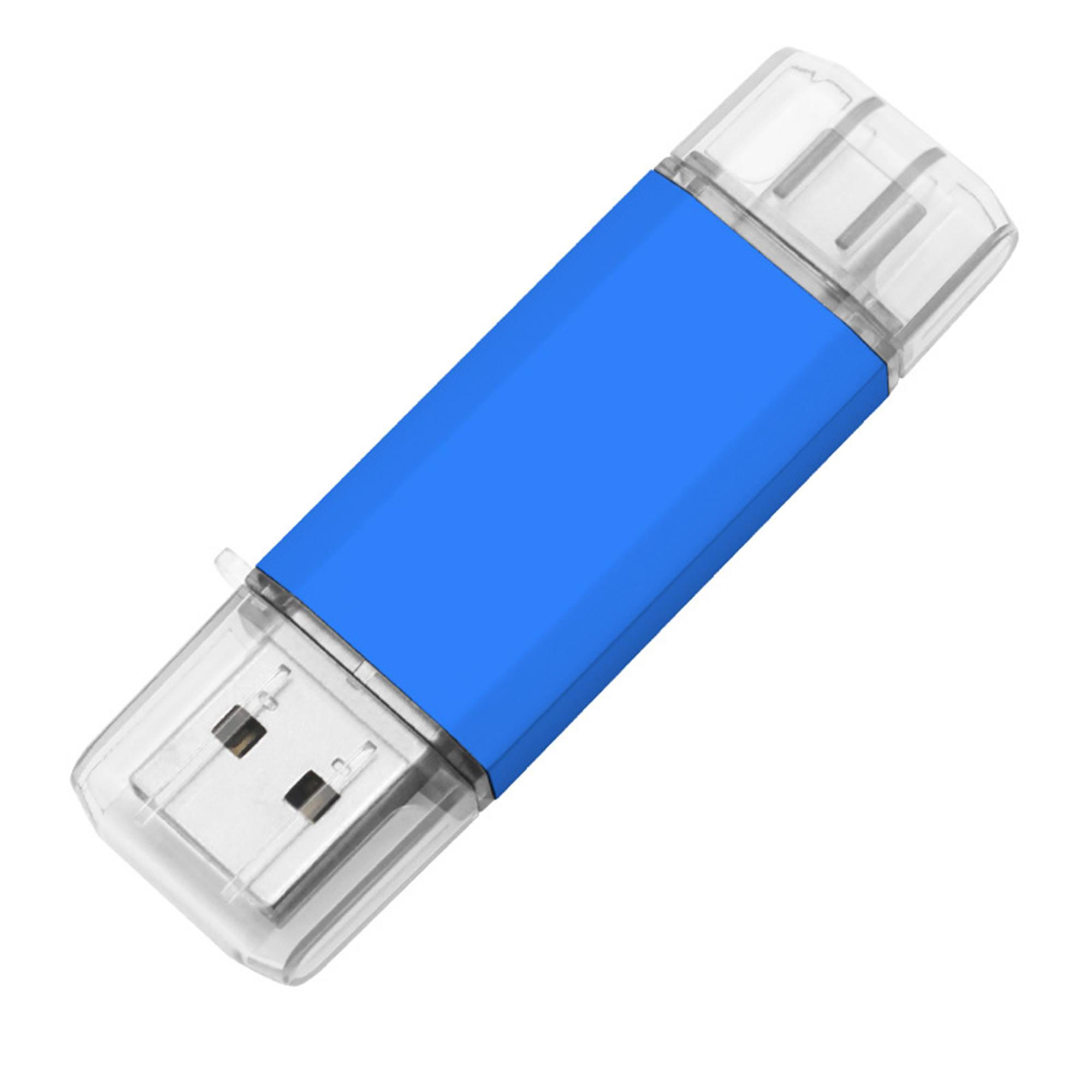Dual Connector Memory Stick 16GB Type C To USB A Plastic Housing 2.2" x 0.7" 5
