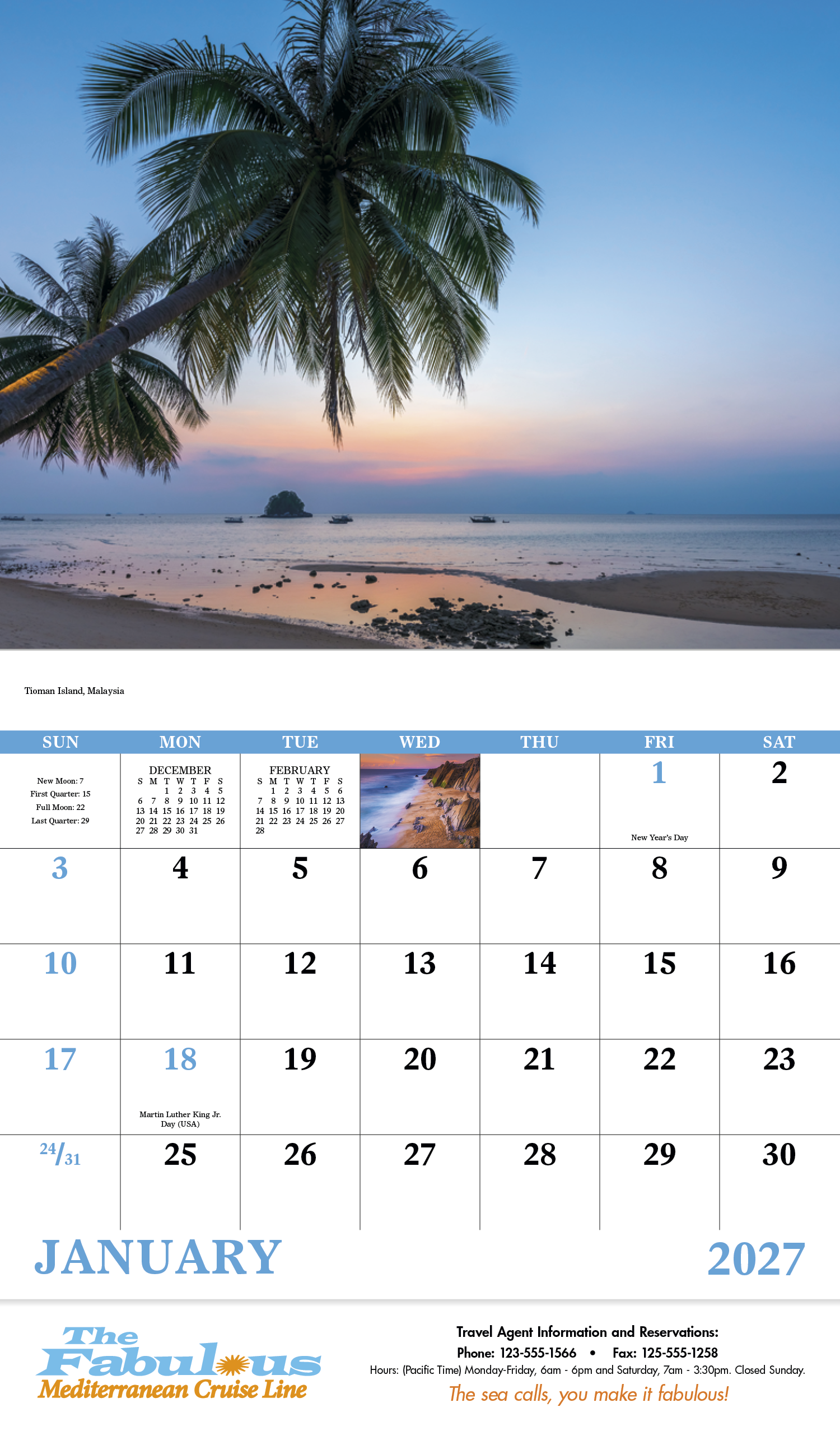 Good Value™ Beach Paradise - Stapled Calendar 39
