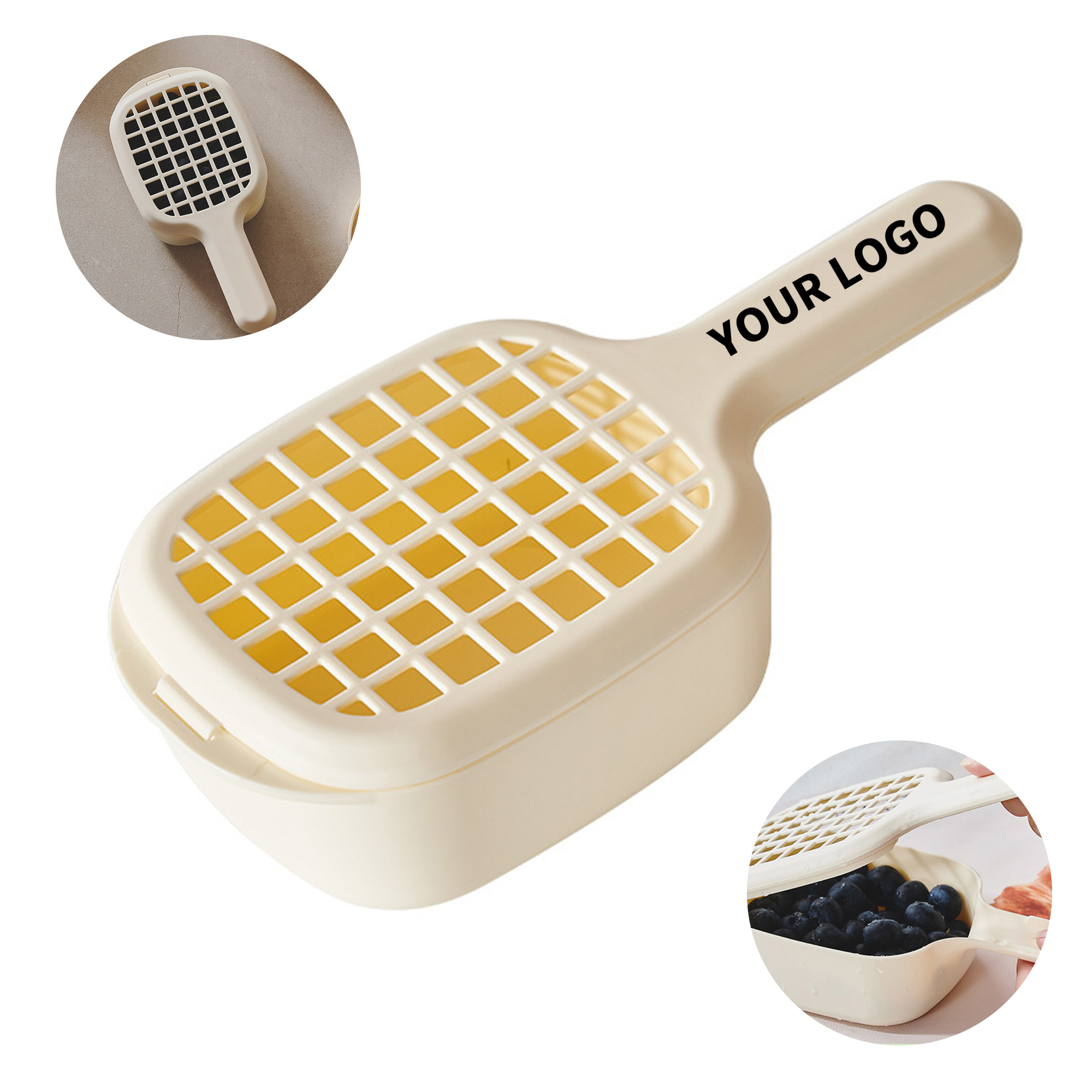 Food Grade Polypropylene Berry Rinse Container With Vent Lid 1