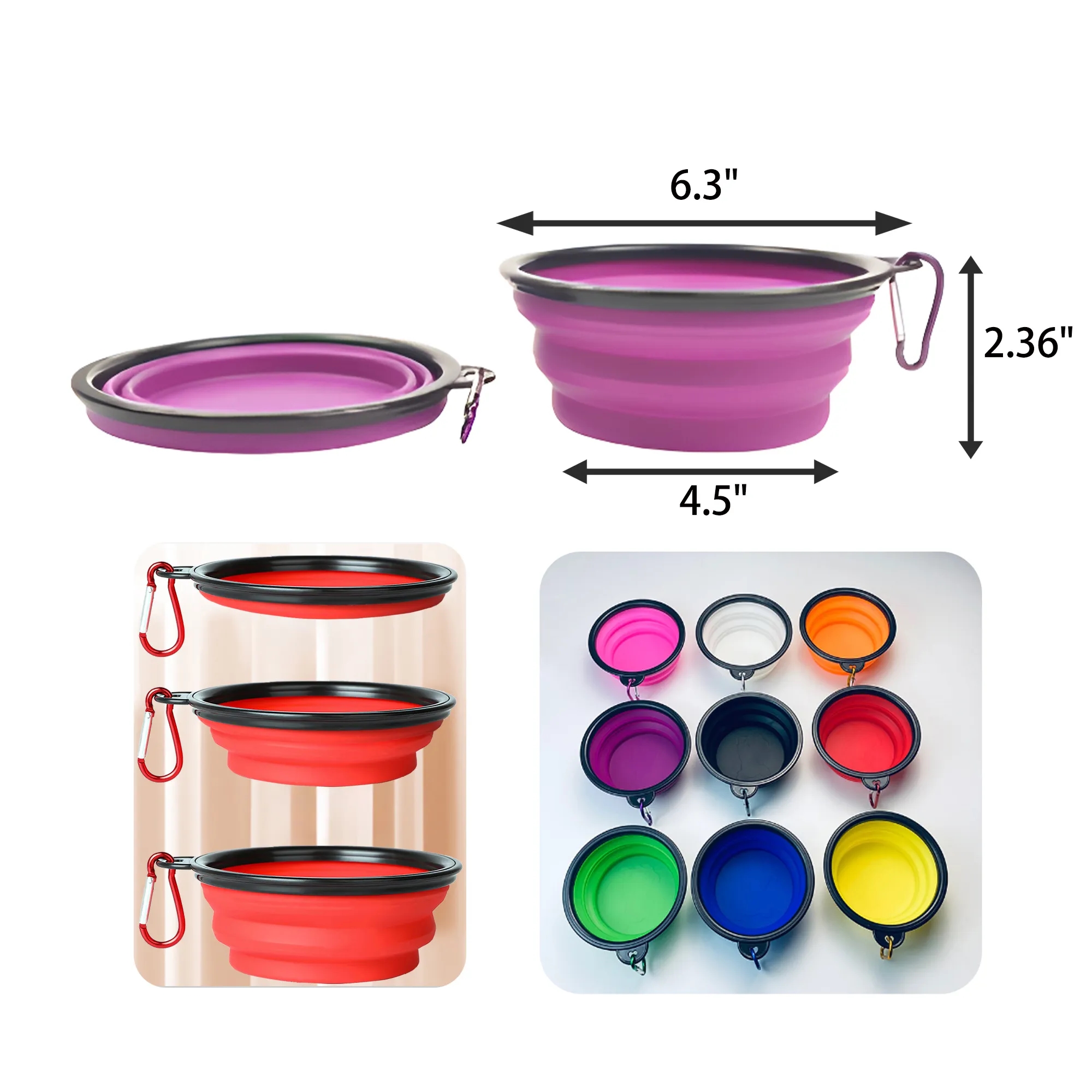 MOQ 50 PCS Portable Foldable Pet Bowl 2